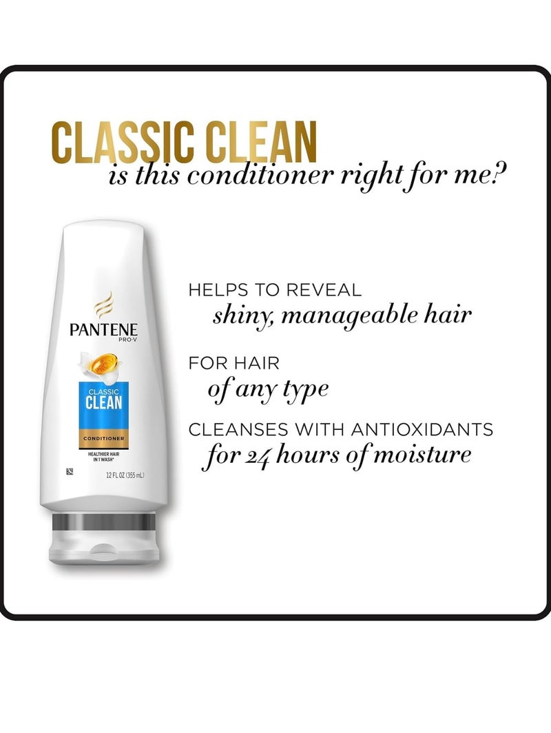 Pantene Classic Clean Conditioner, 24 fl oz, Twin Pack - Image 5