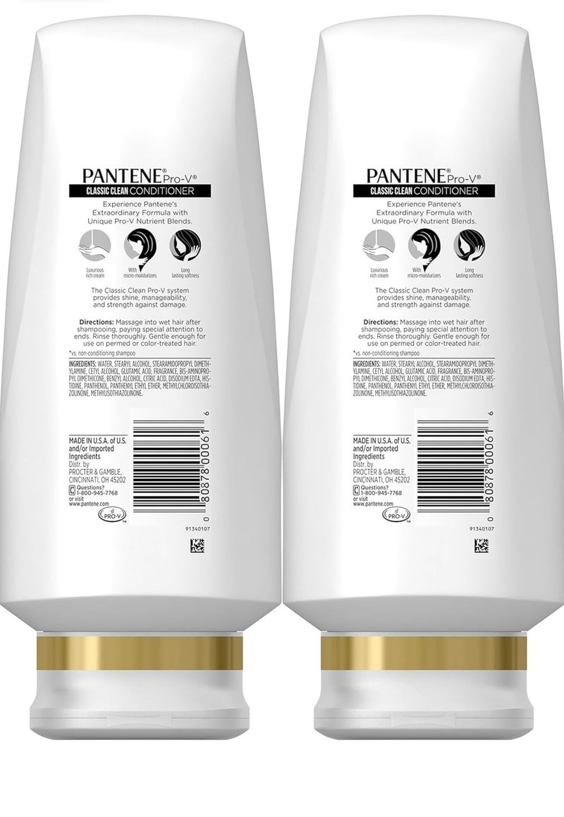 Pantene Classic Clean Conditioner, 24 fl oz, Twin Pack - Image 2