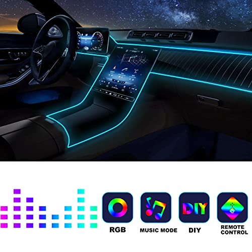 Fimker Car Led Strip Lights,Interior Lights,Ambient Lighting Kit With RGB 16 Million Colors Fiber Optics&Music Sync Rhythm,USB Neon Light Accessories for Center Console&Dashboard,Upgraded Version - Image 2