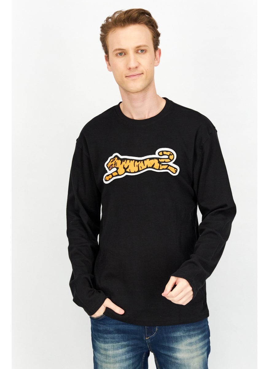 Men Crew Neck Long Sleeve Brand Logo Sweatshirt, Black - pzsku/Z77F4D506833025799166Z/45/_/1737642262/3641895b-570a-4985-b5bd-486b0413cd83