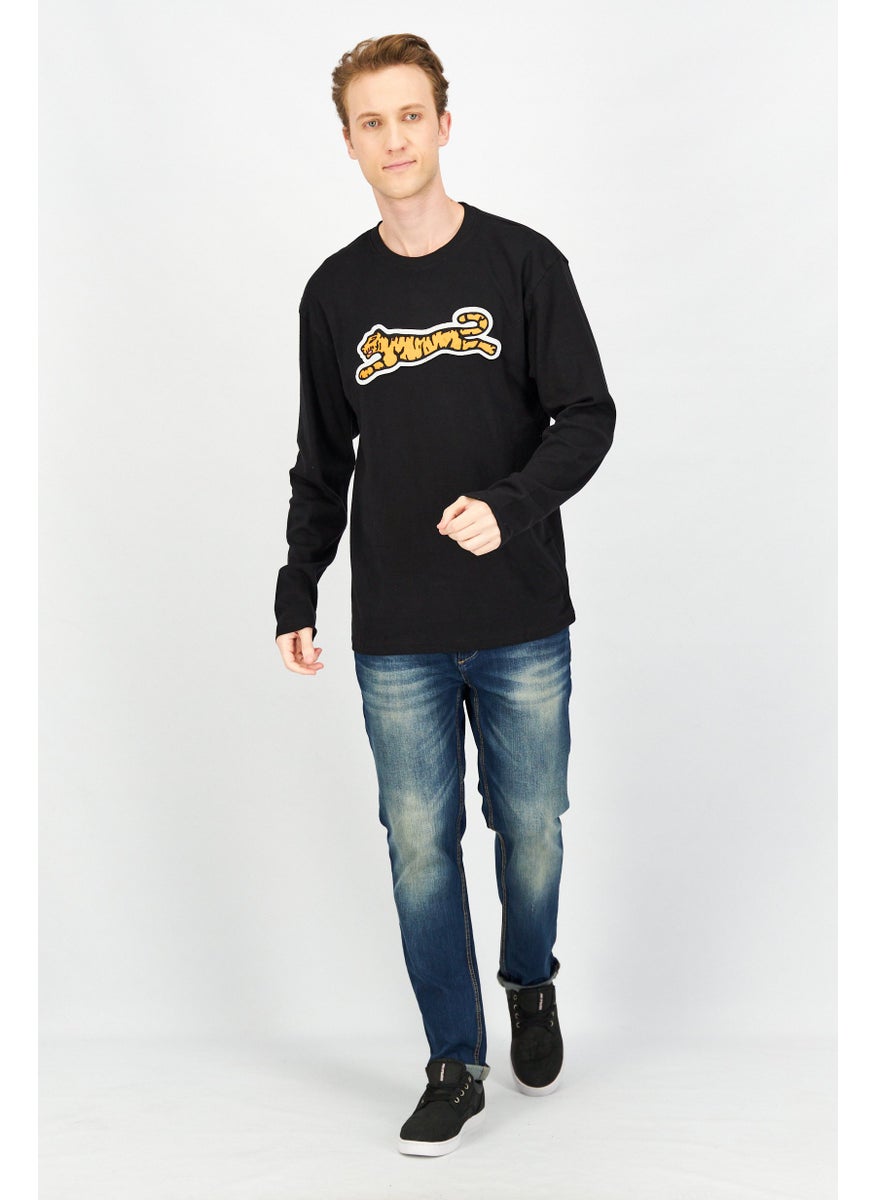 Men Crew Neck Long Sleeve Brand Logo Sweatshirt, Black - pzsku/Z77F4D506833025799166Z/45/_/1737642269/5b0f2004-cbfa-4e91-aa2a-06ed61e918af