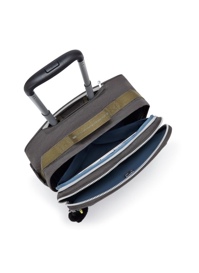 kipling New Storia Kids' 4-Wheeled School Trolley Bag with 13 inch Laptop Compartment, 2.25kg - Back to Grey - Grey  - Image 3