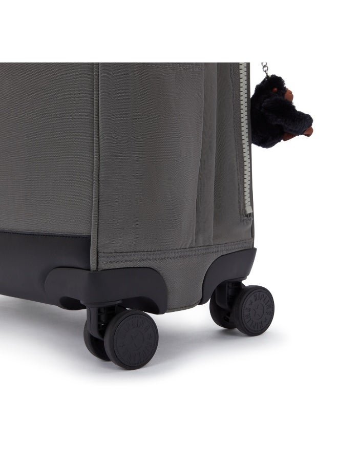 kipling New Storia Kids' 4-Wheeled School Trolley Bag with 13 inch Laptop Compartment, 2.25kg - Back to Grey - Grey  - Image 4