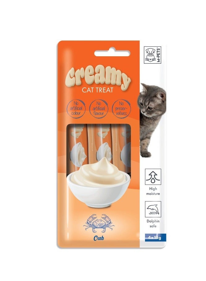 mpets Creamy Treats for Cats – Crab 4x15g (60g) - Image 1