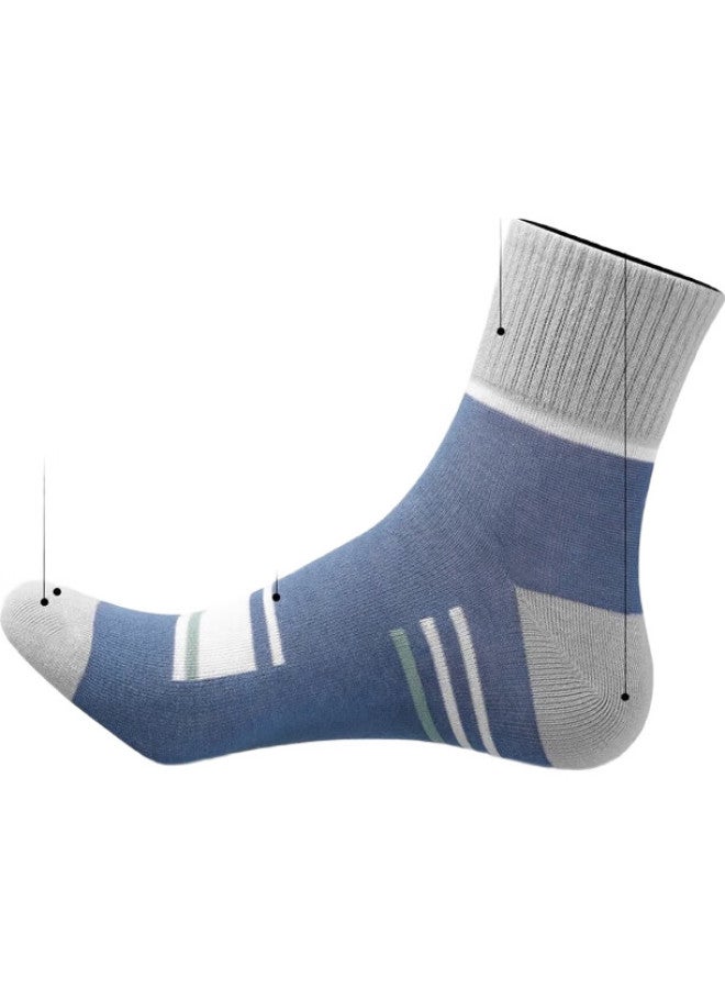 yimian Men'S Socks [Combed Cotton] Mid-Tube Autumn And Winter Men'S Socks Antibacterial, Odor-Resistant, Breathable, Trendy Long Tube Socks 10 Pairs Pack - Image 2