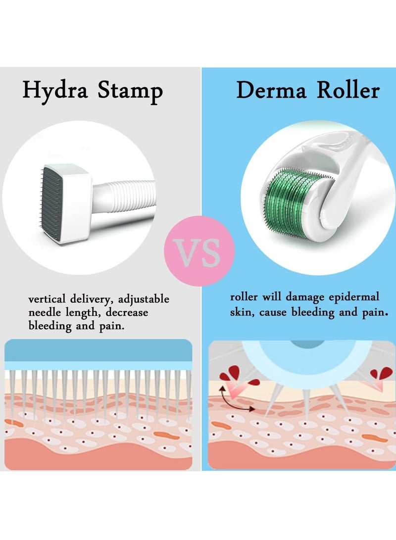 Prime by javaudan Derma Stamp Dermastamp 140 Tips Adjustable Titanium Microneedle Stamper Auto Derma Pen Dermapen Professional Microneedling Real Individual Micro Needles Dermabrasion For Face Body Hair Beard Growth - Image 5