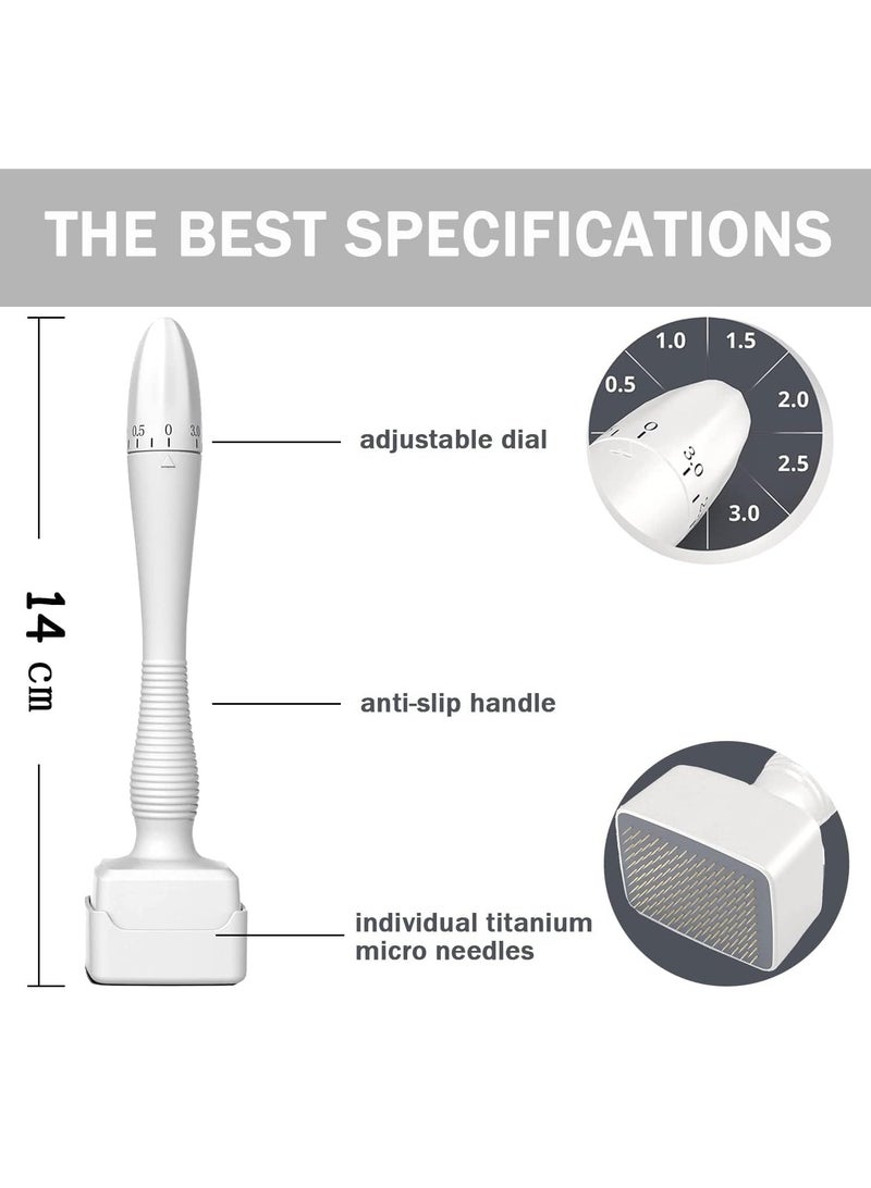 Prime by javaudan Derma Stamp Dermastamp 140 Tips Adjustable Titanium Microneedle Stamper Auto Derma Pen Dermapen Professional Microneedling Real Individual Micro Needles Dermabrasion For Face Body Hair Beard Growth - Image 4