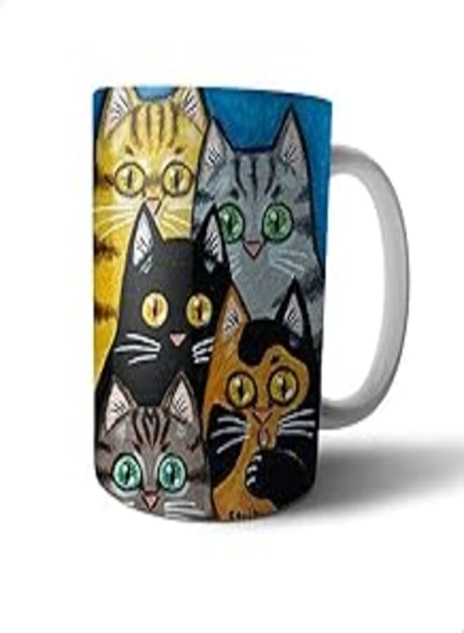 OR Ceramic Cats Print Mug - Multi Color