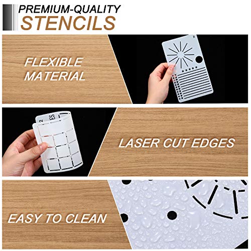 Zonon 24 Pieces Productivity Stencil Journal Stencil Plastic Planner Diy Drawing Template For Time Saving Planner Creating Layouts Easy Calendars,Lists,Letters,Numbers,Habit Trackers - Image 5