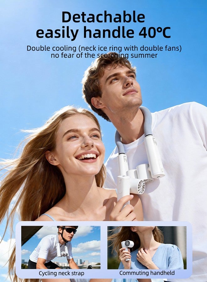 Neck Cooler Fan with Ice Cooling Ring, 360° Adjustable Portable Neck Fan, Long Battery Life Hands-Free Bladeless Hanging Neck Fan for Outdoor Sports  Travel - Image 4