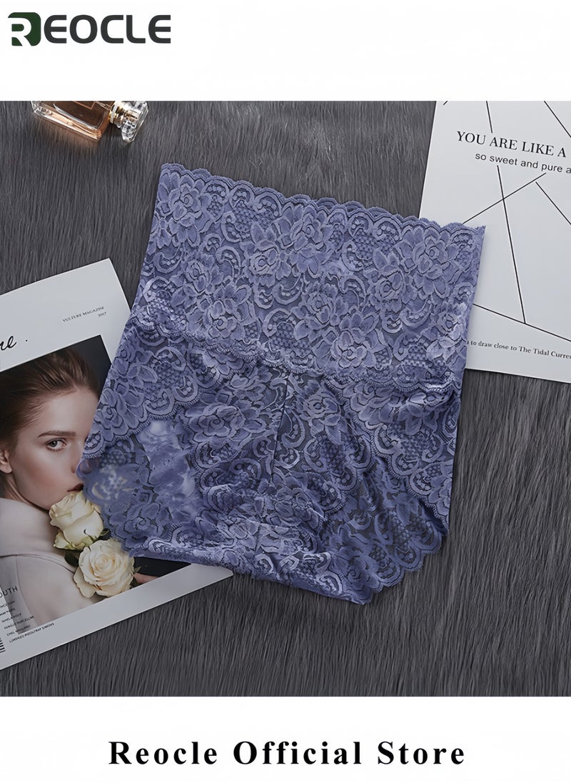 REOCLE Women's Lace Knickers See Through Underwear High Waist Hipster Panties Comfortable Home Underwear  - Image 2