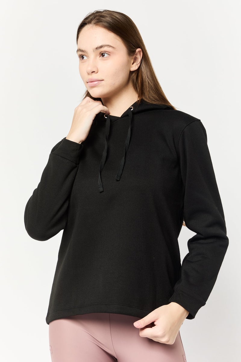 BSP Women Sportswear Fit Long Sleeve Outdoor Hoodie, Black  - Image 1