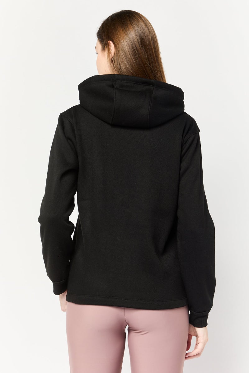 BSP Women Sportswear Fit Long Sleeve Outdoor Hoodie, Black  - Image 4