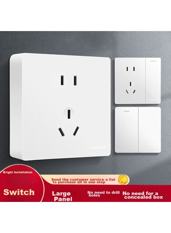 Delixi Surface-mounted Switch Socket Panel, Cd158 Series, Fifteen-hole Socket - Image 2