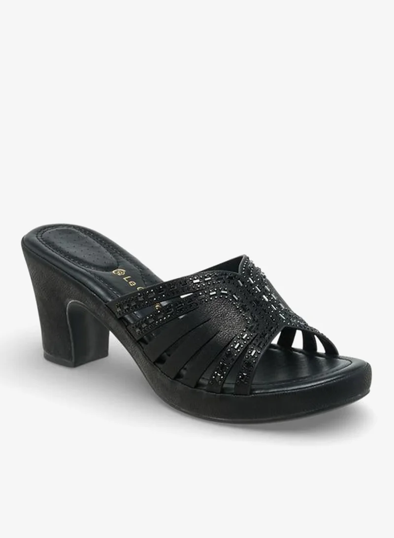 Le Confort BLACK embellished Sandal Ramadan Collection for Women | Best Price UAE