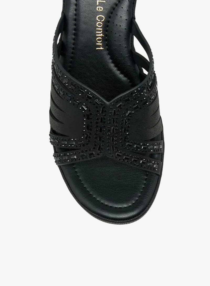 Le Confort BLACK embellished Sandal Ramadan Collection for Women | Best Price UAE
