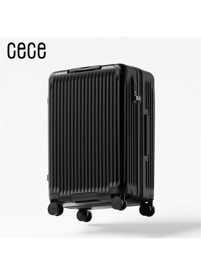 Cece Expandable Large Capacity Luggage For Women Men Student Trolley Password Suitcase Classic Black 26 Inch - Image 1