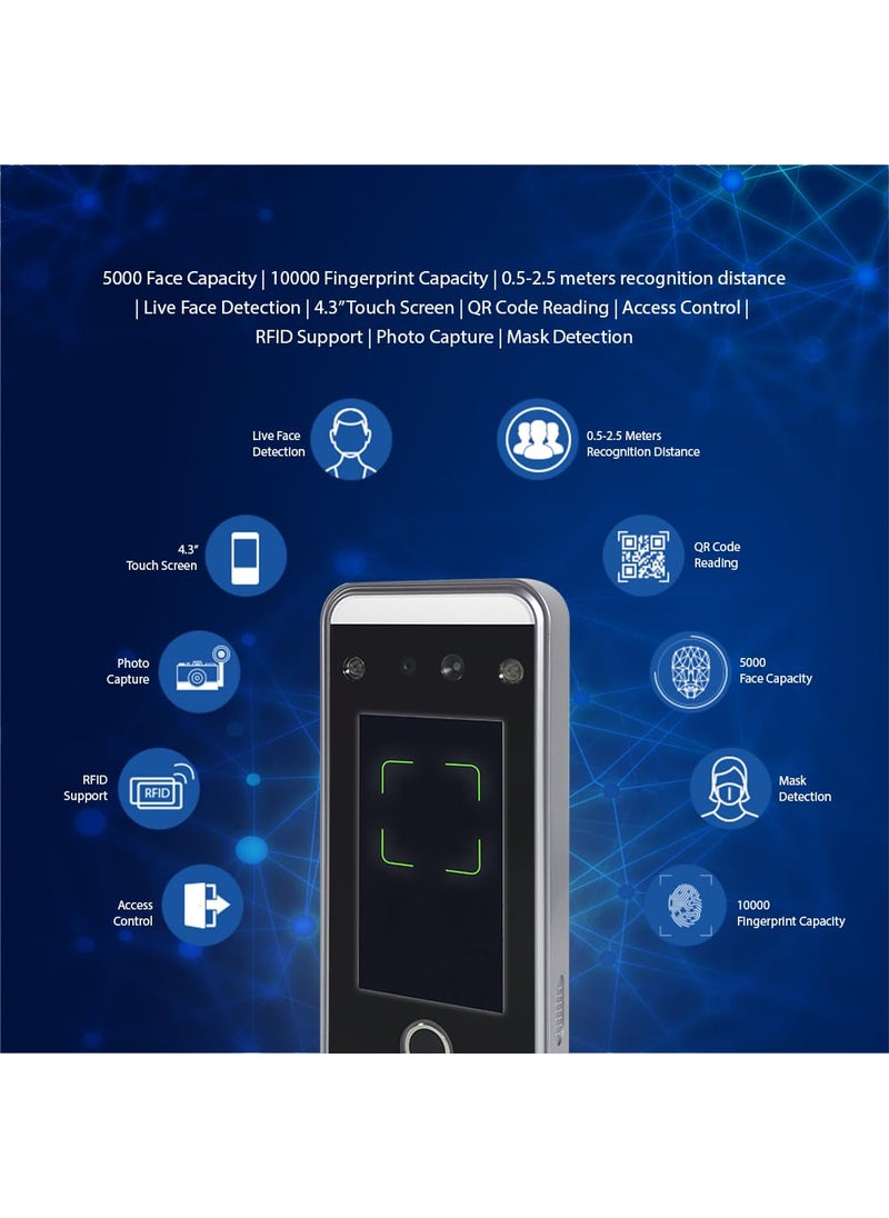 TANKHWA PATRA - TANKHWA PATRA Ai Face Recognition Access Control Time Attendance DeviceCapacity of 10000 Fingers 5000 Faces 5000 Cards and 5000 Passwords - Image 1