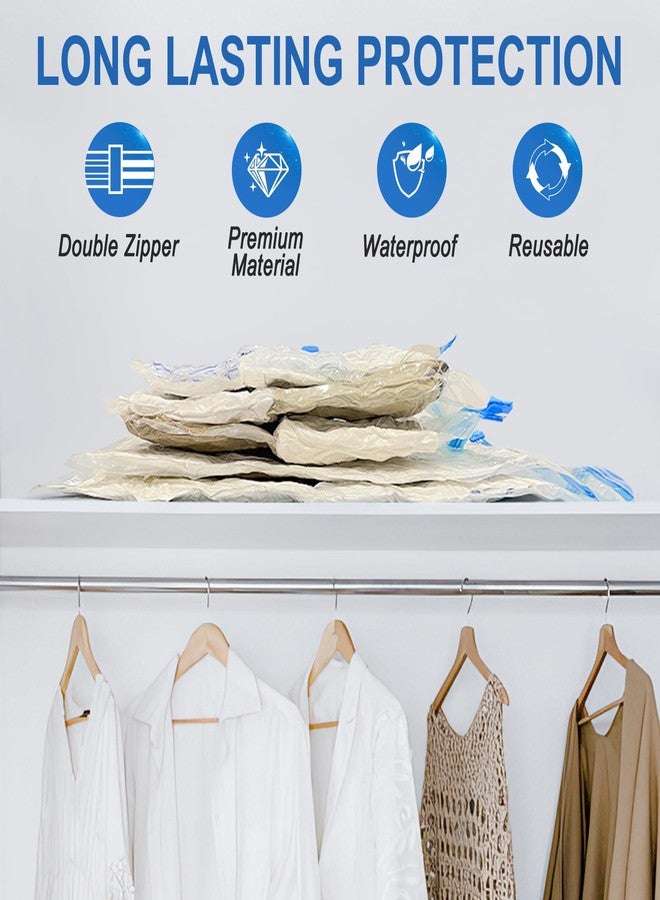 FYGRIP 10 Pack Medium Vacuum Storage Bags with Hand Pump, 80% Space Saver Vacuum Seal Bags for Clothing, Vacuum Compression Bags for Travel Lugggage, Blankets, Comforters - Image 3