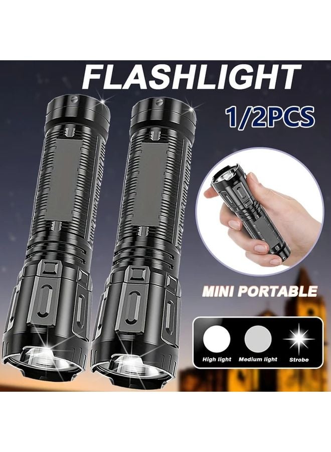1pc Mini Handheld LED Flashlight USB Rechargeable 3 Modes Portable Torch - Image 2