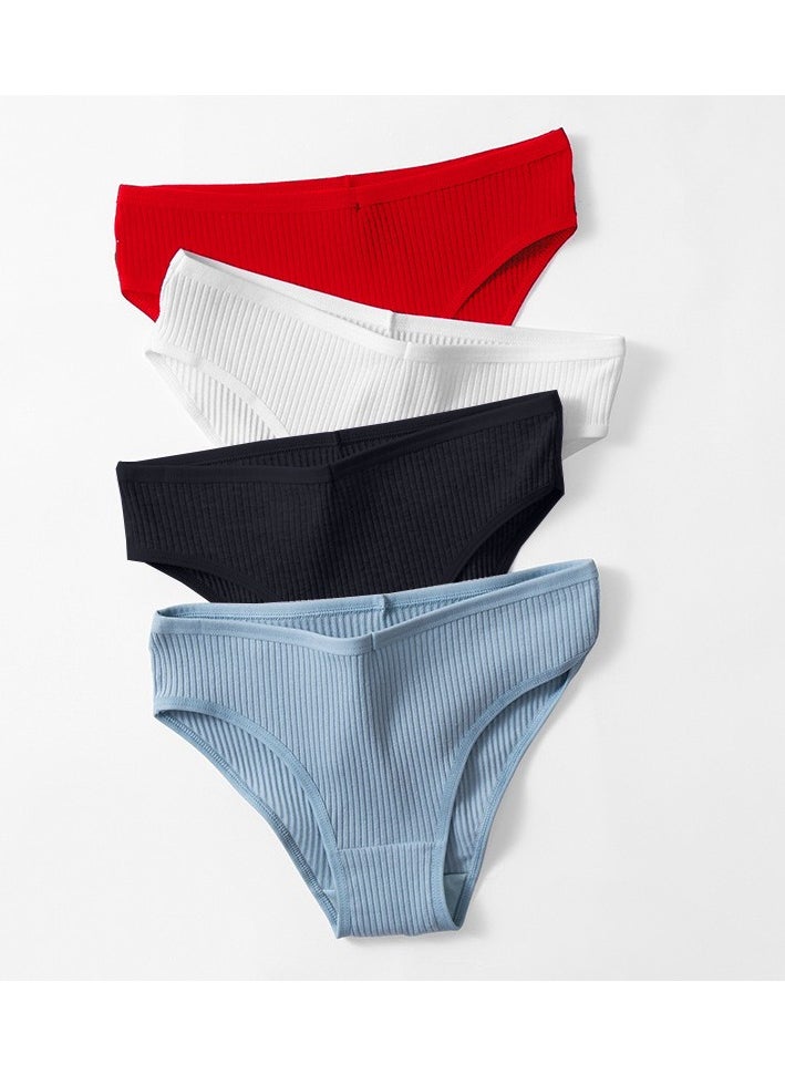 COLORS - Pack of 4 Ripped Cotton Bikini Panties Underwear for Women - Image 1