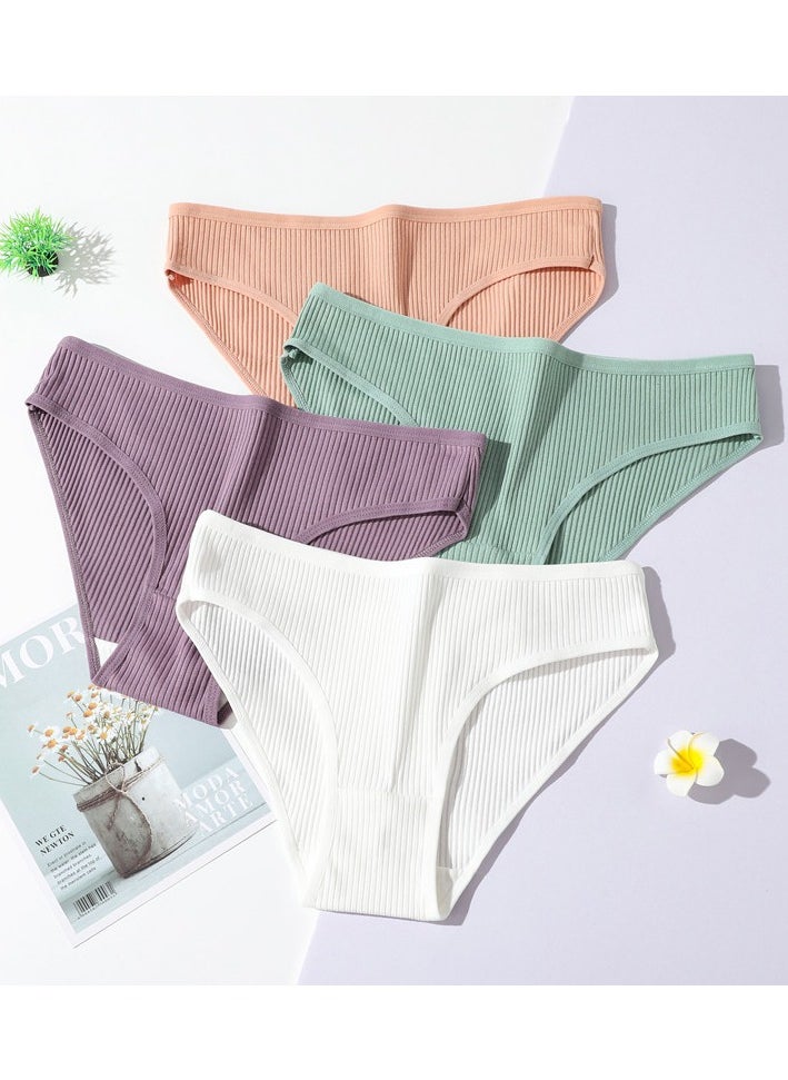 COLORS - Pack of 4 Ripped Cotton Bikini Panties Underwear for Women - Image 1