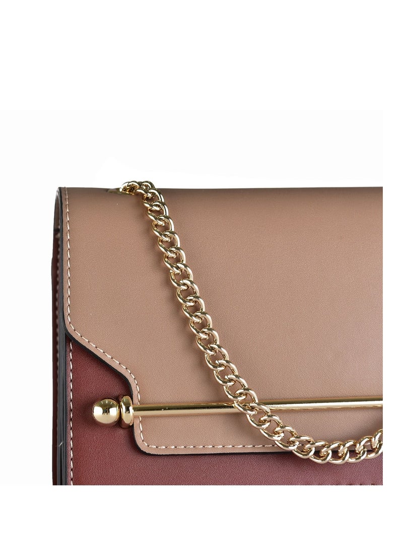 Leather hand bag in contrasting colors from Kanelli \ Wine - pzsku/Z77F5676CFE0E4CB61F73Z/45/_/1678372243/404c9ee7-295a-41fc-b174-54a707dc0439