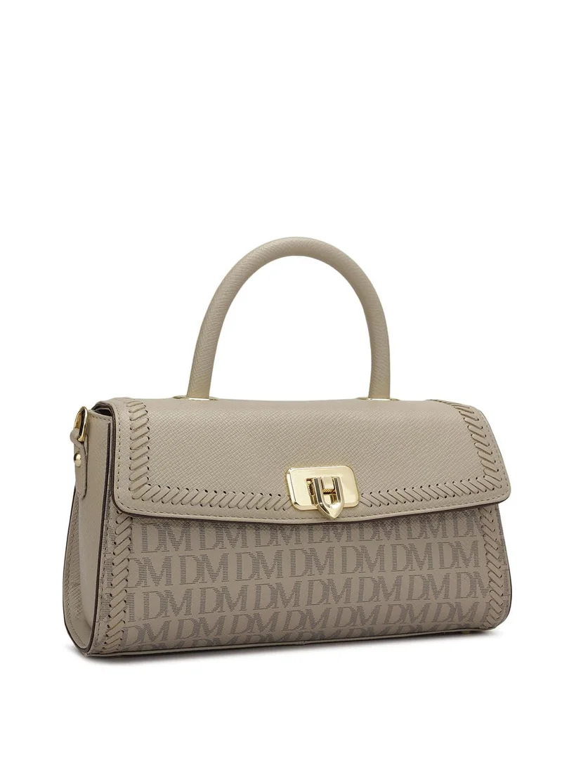 دا ميلانو حقيبة ساتشيل جلد طبيعي رمادية