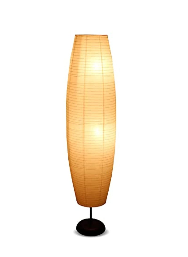 Captaintech Simple Rice Paper Floor Lamp Living Room Bedroom Study Creative Personality Warm LED Night Light with Paper Vertical Lampshade - Image 1