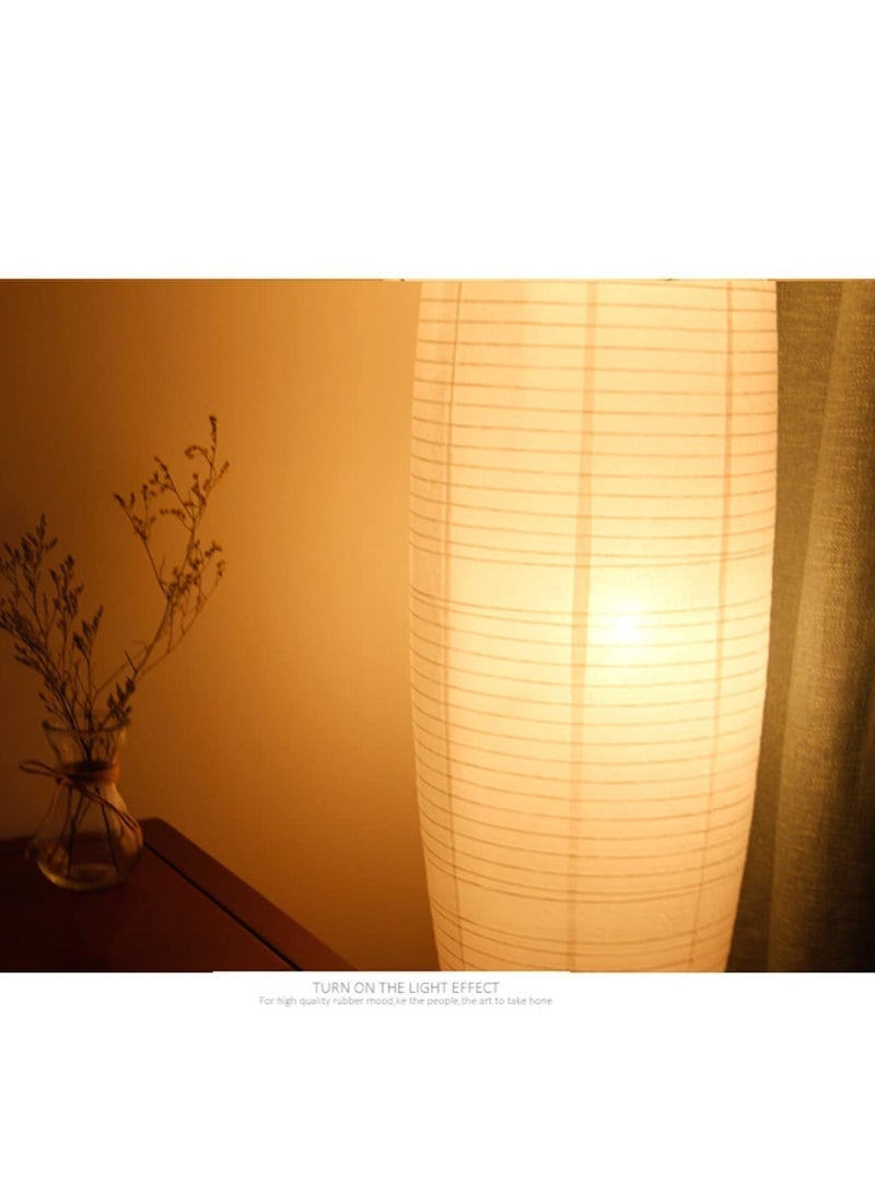 Captaintech Simple Rice Paper Floor Lamp Living Room Bedroom Study Creative Personality Warm LED Night Light with Paper Vertical Lampshade - Image 3