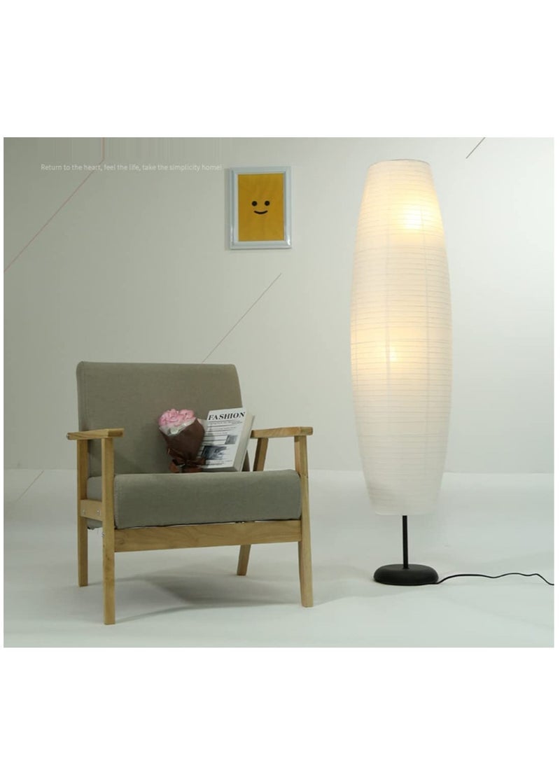 Captaintech Simple Rice Paper Floor Lamp Living Room Bedroom Study Creative Personality Warm LED Night Light with Paper Vertical Lampshade - Image 4