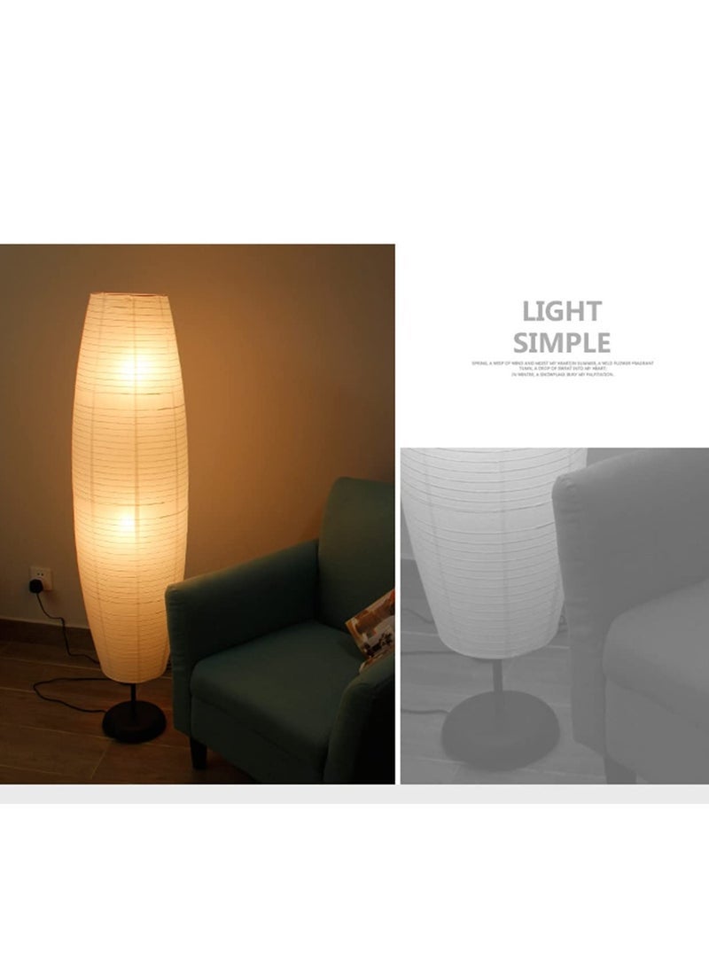 Captaintech Simple Rice Paper Floor Lamp Living Room Bedroom Study Creative Personality Warm LED Night Light with Paper Vertical Lampshade - Image 5