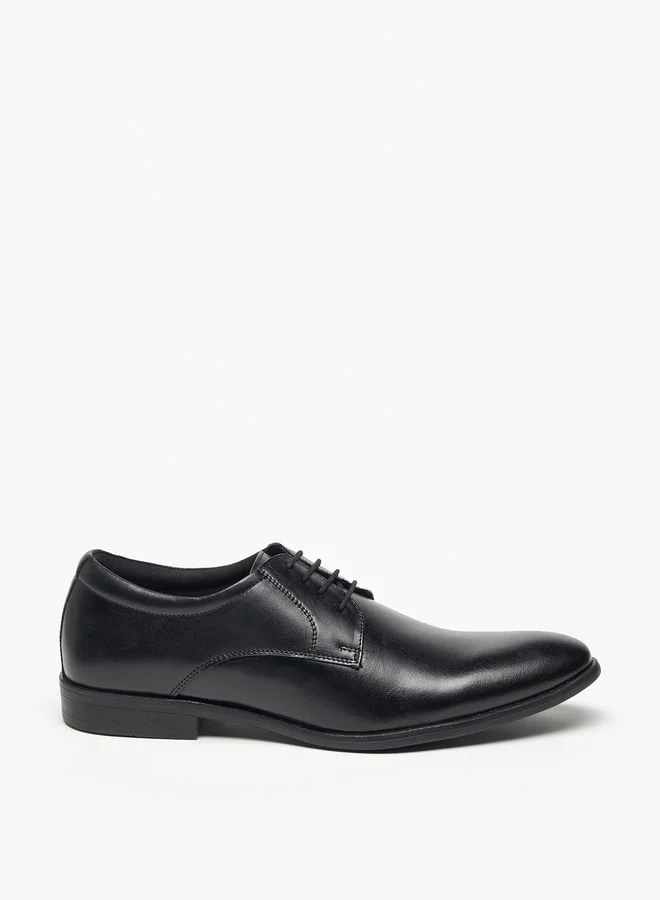 DUCHINI Men's Solid Derby Shoes with Lace-Up Closure