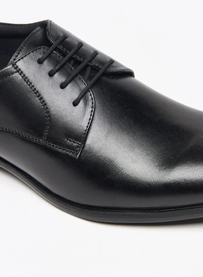 DUCHINI Men's Solid Derby Shoes with Lace-Up Closure