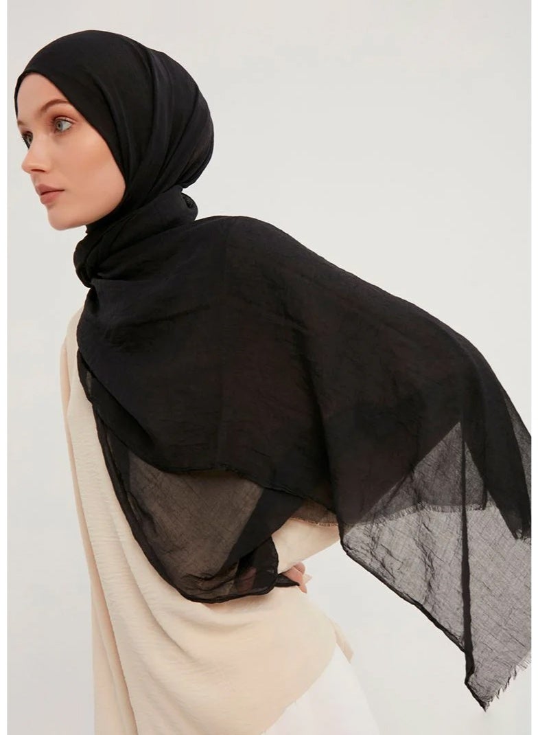 Cotton Hijab Plain Soft Scarf Women Tassel Scarves Muslim Headscarf Shawl All Match Tudung - Image 1