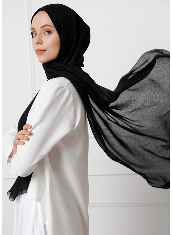 Cotton Hijab Plain Soft Scarf Women Tassel Scarves Muslim Headscarf Shawl All Match Tudung - Image 2