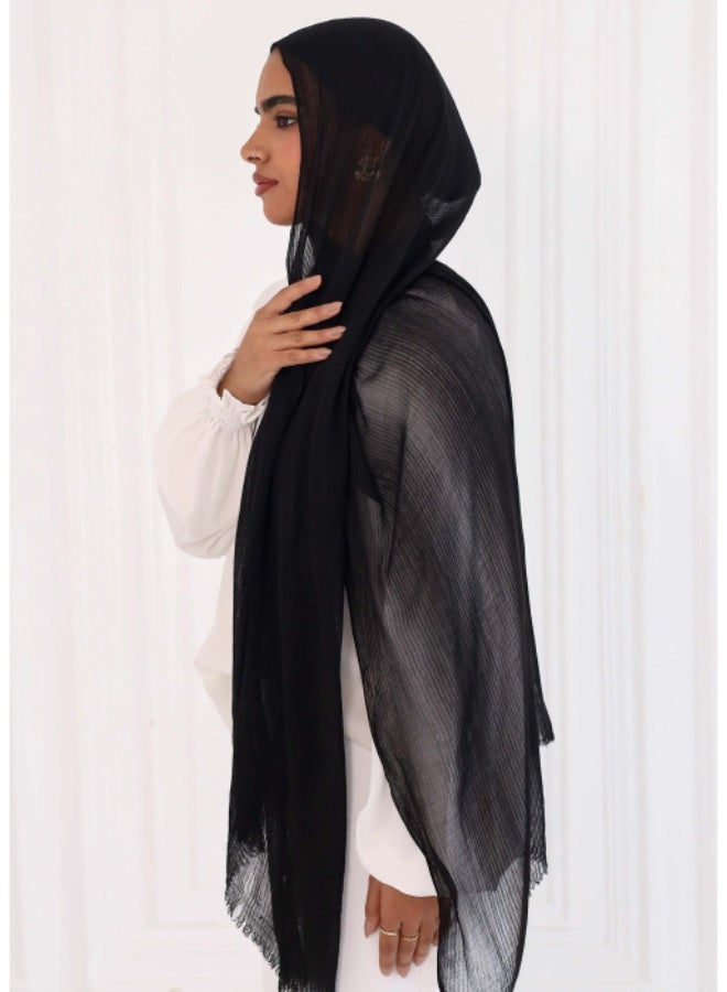 Cotton Hijab Plain Soft Scarf Women Tassel Scarves Muslim Headscarf Shawl All Match Tudung - Image 4