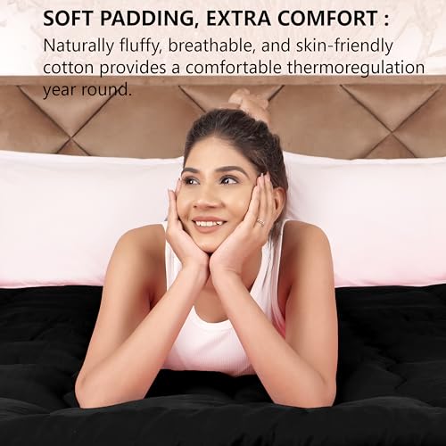 AVI Super Soft 500 GSM Microfiber Mattress Topper for Single Bed Size 78x36 Inch | All Season Comfortable Sleep 2 Inch Thick Mattresses Padding Single Size-(Black, 6.5x3 Feet, 4 Corners Elastic Band) - Image 5