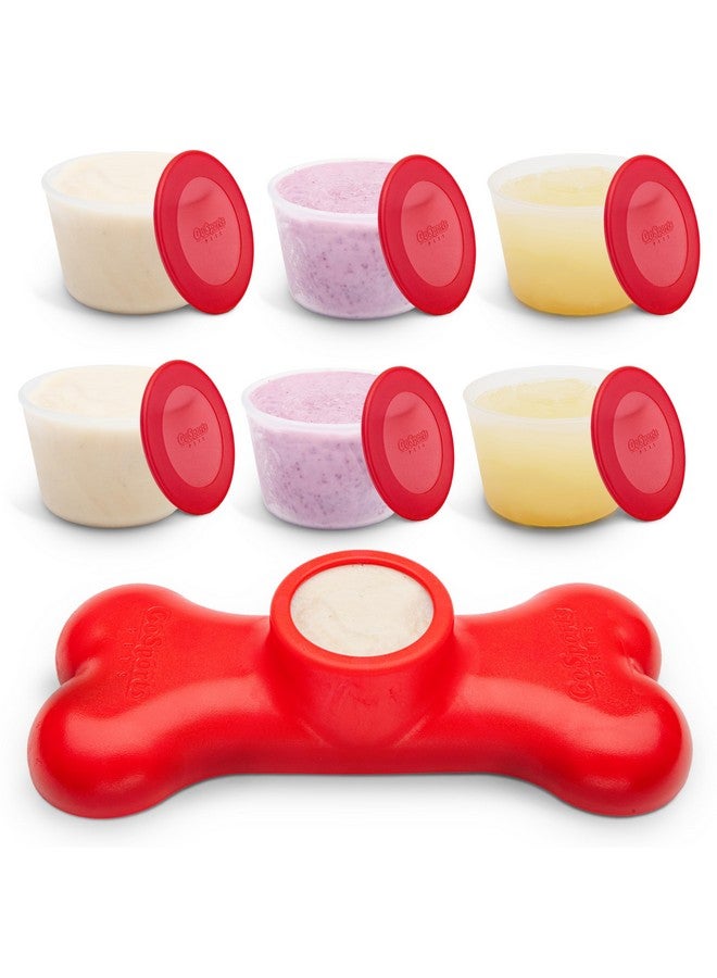 GoSports Pets Pupscream Parlor  NonSlip Frozen Dog Treat & Ice Cream Holder  MessFree Lick Mat Alternative, Includes 6 Reusable Cups & Lids - Image 1