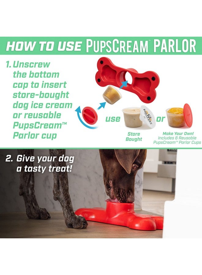 GoSports Pets Pupscream Parlor  NonSlip Frozen Dog Treat & Ice Cream Holder  MessFree Lick Mat Alternative, Includes 6 Reusable Cups & Lids - Image 4