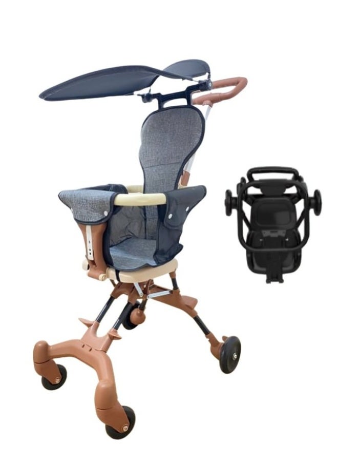 ربة أطفال محمولة مدمجة للمطار - عربة أطفال صغيرة للسفر للأطفال الصغار - عربة أطفال لجميع التضاريس لعربة أطفال صغيرة تصل إلى 65