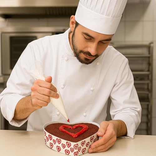 Esslly Heart Paper Cake Moulds | Red Heart Design | 100g Mini Cakes & Brownies | 13x13.3x3.5cm | Oven-Safe & Disposable | Pack of 40 | Gift-Ready Bake Cups - Image 5