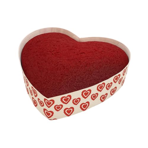 Esslly Heart Paper Cake Moulds | Red Heart Design | 100g Mini Cakes & Brownies | 13x13.3x3.5cm | Oven-Safe & Disposable | Pack of 40 | Gift-Ready Bake Cups - Image 1