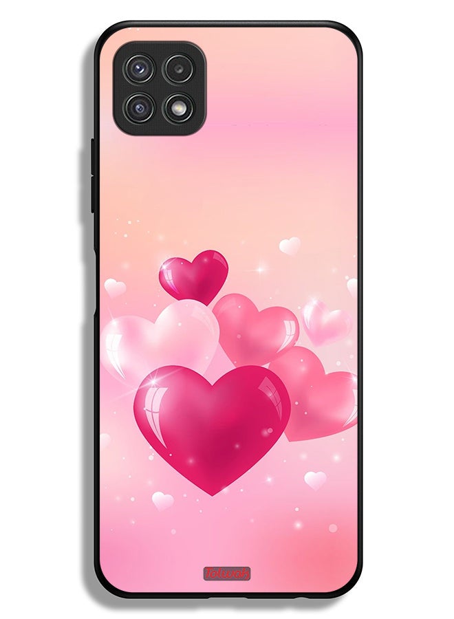 Tolwak Samsung Galaxy A22 5G Protective Case Cover Beautiful Hearts Art - Image 1