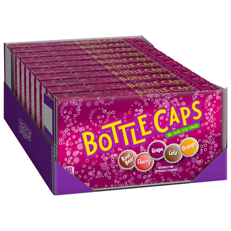 Wonka Bottle Caps Fizzy Hard Candy 5 Ounce Theater Candy Boxes Pack of 10 - Image 3