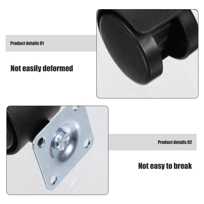 Rolling Chair Wheels, Flexible Swivel Caster for Furniture Mobility, Durable Nylon Design - Image 3