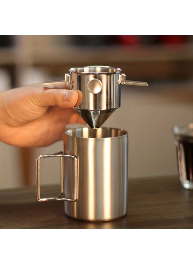 مرشح القهوة المعلق المحمول من الفولاذ المقاوم للصدأ 304 بدون ورق لتحضير القهوة بالطريقة اليدوية - Image 2