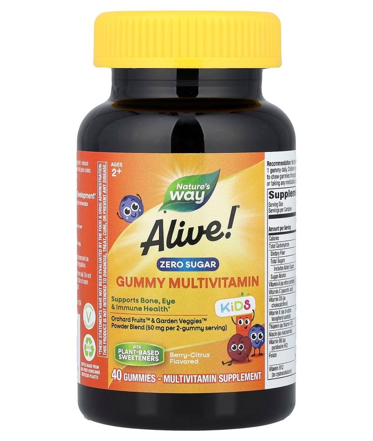 Alive!® Kids Zero Sugar Gummy Multivitamin Ages 2+ Berry-Citrus 40 Gummies