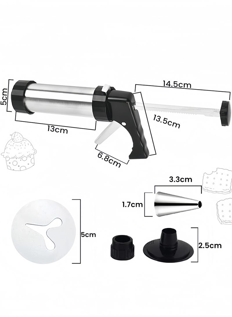 اعاره ماكينة ضغط البسكويت، ماكينة تحضير البسكويت من الفولاذ المقاوم للصدأ مع 13 قرصًا و8 فوهات لتزيين البسكويت والكعك في المنزل، مجموعة ضغط البسكويت للخبز - Image 5
