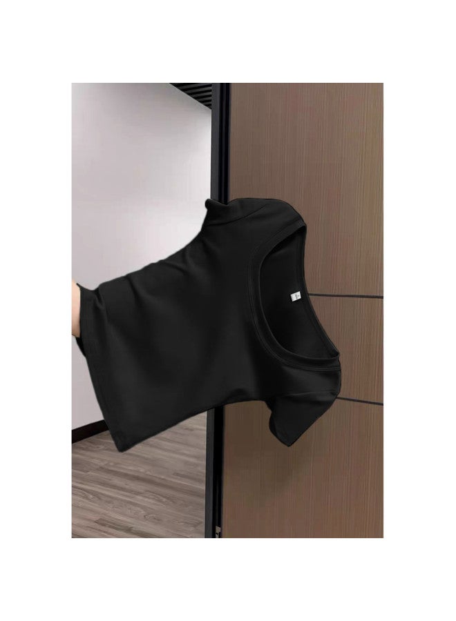 TonLion Women's Short Sleeve T-shirt Summer 2025 Square Neck Slim-fit Flattering Stretchy Basic Casual Tee Top - Image 4